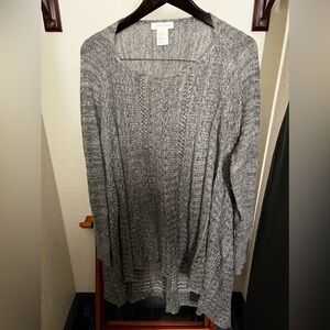 Grace & Lace Gray Loose Knit Crochet Sweater Women’s One Size Pullover